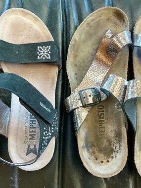 MEPHISTO SANDALS, SIZE 36, 2 pair for one price of $40